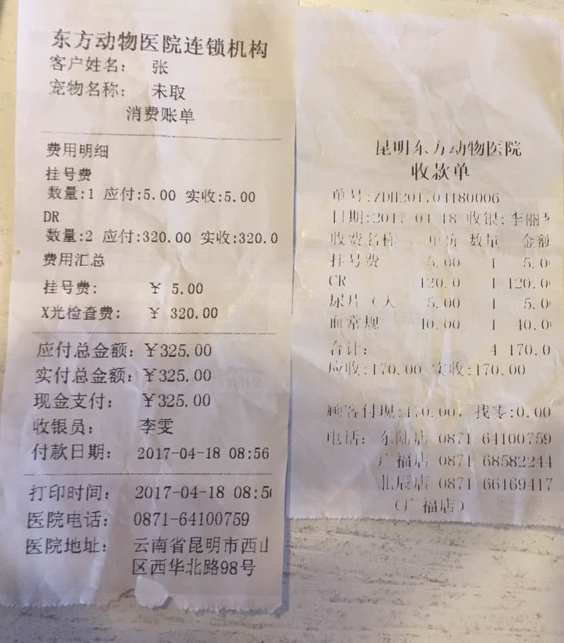 术后针水费240元/天*10天,共2400元;(已支付) 6, 支付小猫营养费225元