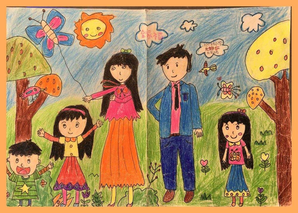 幼儿四人全家福简笔画内容图片展示